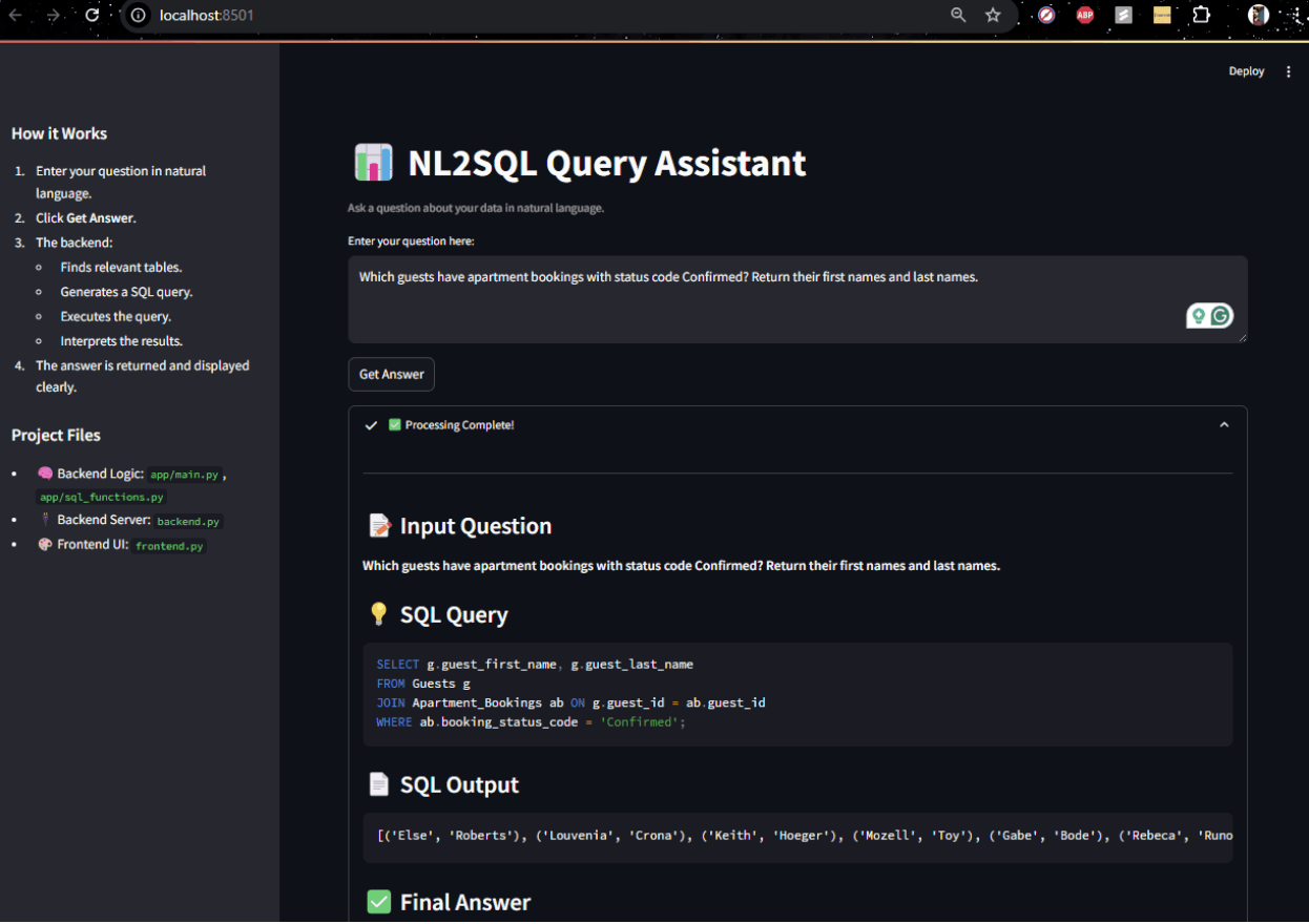 Natural Language to SQL Copilot